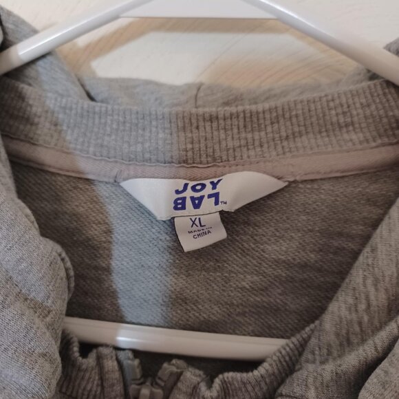 JoyLab Cropped Zip Up Hooded Sweatshirt, Size - XL, Gray - Picture 3 of 5